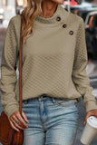 Buttoned Long Sleeve Sweatshirt