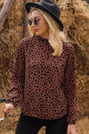 Chic Printed Round Neck Long Sleeve Blouse