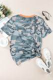 Camouflage Two-Tone V-Neck Tee