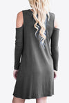 Cold-Shoulder Long Sleeve Round Neck Dress