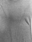 Slit Waffle-Knit Round Neck Long Sleeve T-Shirt