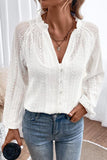 Openwork Button Up Long Sleeve Shirt